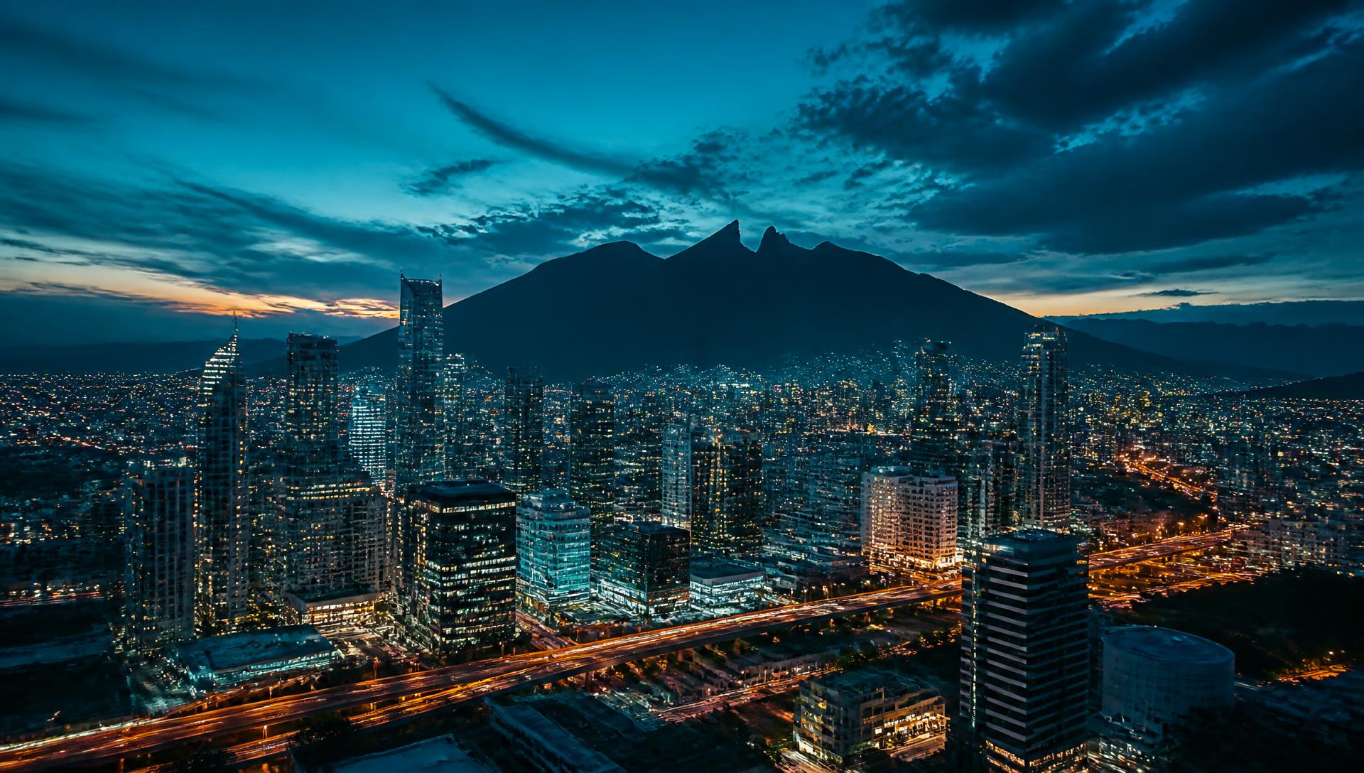 Skyline de Monterrey al atardecer